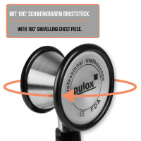 Pulox Kardiologie Stethoskop - Professionelles Einschlauchstethoskop mit Doppelkopf aus Edelstahl