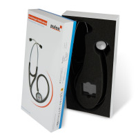 Pulox Kardiologie Stethoskop - Professionelles Einschlauchstethoskop mit Doppelkopf aus Edelstahl