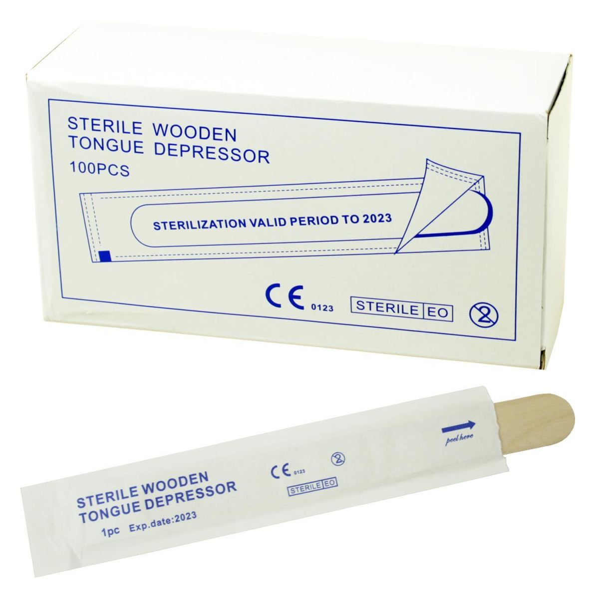 Holzmundspatel - einzeln & steril verpackt - 100 Stk.