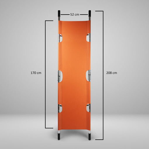 Pulox Krankentrage - Faltbare Erste-Hilfe-Bahre - 208 x 54 x 13 cm in Orange