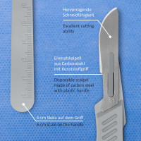 Pulox Einweg Skalpelle - 10x Medizinisches Skalpell #10 - Einzeln steril verpackt