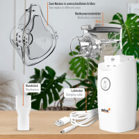 Pulox IN-100 Inhalator - Elektrischer Nebulizer Vernebler, wiederaufladbar für Kinder & Erwachsene