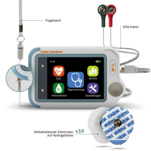pulox by Viatom Checkme Lite Tragbarer Vitalcheck EKG Monitor mit Pulsoximeter