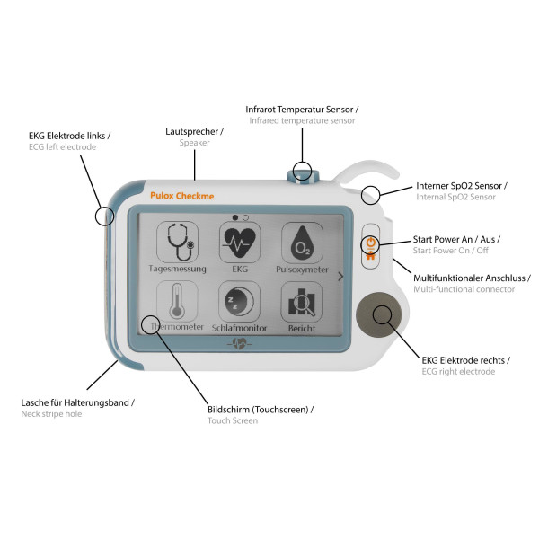 PULOX By Viatom Checkme Pro Portable ECG, Pulse Oximeter, Thermometer, Vitality check