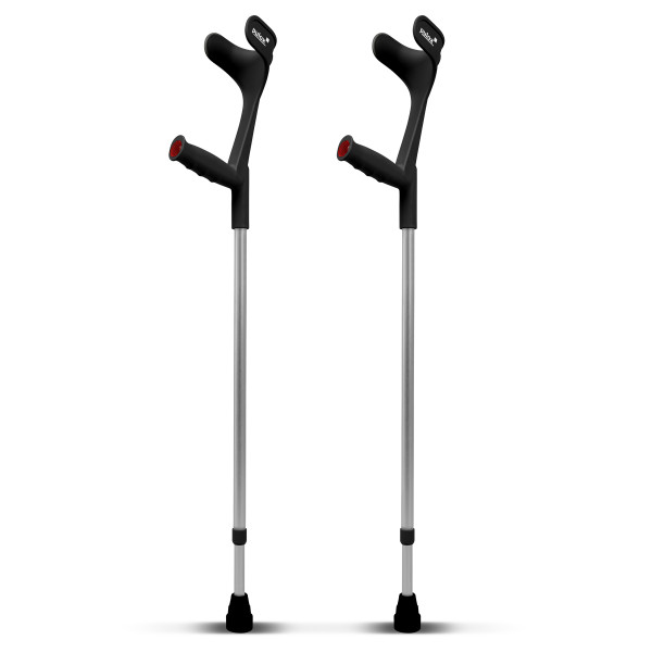 Pulox Crutches Pair Classic 140 Kg Forearm Crutches by Ossenberg with Ergo Soft Grip Walking Aid Pulox-Design
