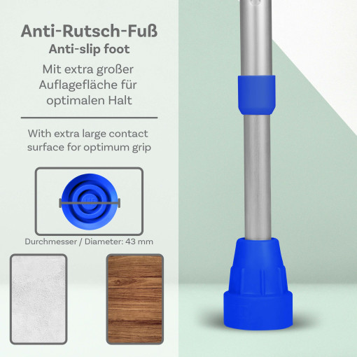 2x Krücken Klassiker (Paar) - Ossenberg Gehhilfen Unterarmgehstützen in Blau