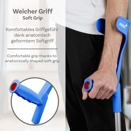 1x Krücke Klassiker - Ossenberg Unterarmgehstütze Gehhilfe in Blau