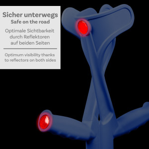Einzelne Krücke Blau Klassiker 140 Kg Unterarmgehstütze von Ossenberg mit Ergo Softgriff Gehhilfe