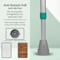 1x Krücke Klassiker - Ossenberg Unterarmgehstütze Gehhilfe in Türkis