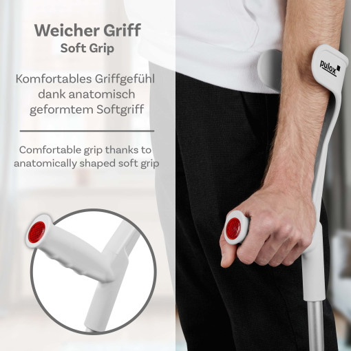 1x Krücke Klassiker - Ossenberg Unterarmgehstütze Gehhilfe in Grau