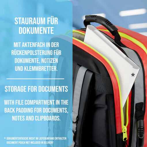 Pulox Erste Hilfe Rucksack - Großer Notfallrucksack in Rot aus stabiler Plane