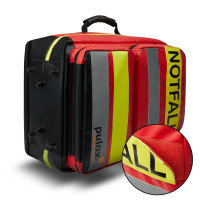 pulox Erste Hilfe Rucksack, Notfallrucksack rot, aus Plane, ohne Füllung