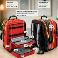 Pulox Erste Hilfe Rucksack - Großer Notfallrucksack in Rot mit Füllung Advance & Pulsoximeter PO-200