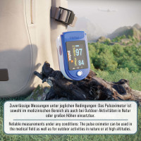 Pulox PO-200A Solo Pulsoximeter mit Alarm und Pulston Blau