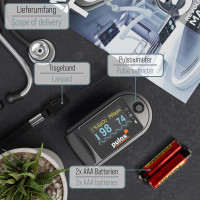 Pulox PO-200A Solo Pulsoximeter mit Alarm und Pulston Schwarz