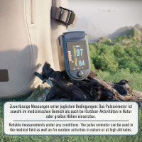 Pulox PO-200A Solo Pulsoximeter mit Alarm und Pulston Schwarz