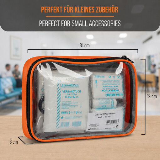 Pulox Modultasche Orange 31 x 19 x 5 cm mit Klarsichtfenster und Klett