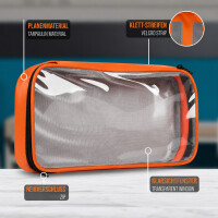 Pulox Modultasche Orange 31 x 19 x 5 cm mit Klarsichtfenster und Klett