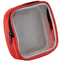 Pulox Modultasche in Rot / 16 x 16 cm mit Klarsichtfenster und Klettstreifen für Notfallrucksack