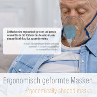 pulox - Masken für IN-200 Vapo - 1 x Erwachsene & 1 x Kinder - Blau/Transparent