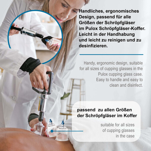 Pulox Vakuum-Pumpe - Ersatzteil für Schröpfgläser-Koffer-Set - Ersatzpumpe