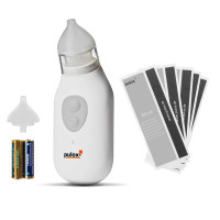 pulox NA-53 elektrischer Nasensauger für Säuglinge und Kinder zur Anwendung bei verstopften Nasen mit Aufsätzen in 2 Größen