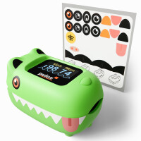 Pulox PO-230 - Finger-Pulsoximeter für Kinder mit Klebestickern - Grün