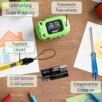 Pulox PO-230 - Finger-Pulsoximeter für Kinder mit Klebestickern - Grün