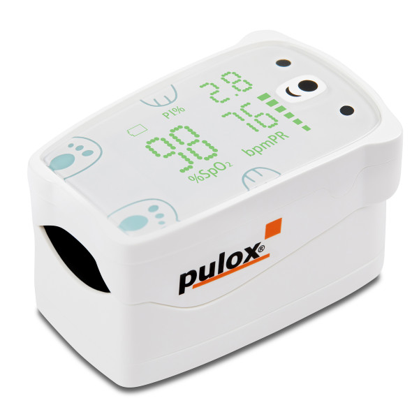 pulox - PO-235 - Finger-Pulsoximeter f&uuml;r Kinder mit Alarm - Wei&szlig;