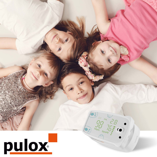 Pulox PO-235 - Finger-Pulsoximeter für Kinder mit Alarm in Weiß