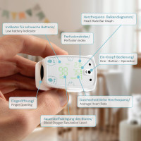 pulox - PO-235 - Finger-Pulsoximeter für Kinder mit Alarm - Weiß