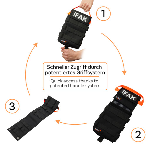 Pulox IFAK Tasche - Molle kompatibele taktische Erste Hilfe Pouch - Leer