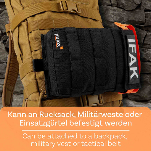 Pulox IFAK Tasche - Molle kompatibele taktische Erste Hilfe Pouch - Leer