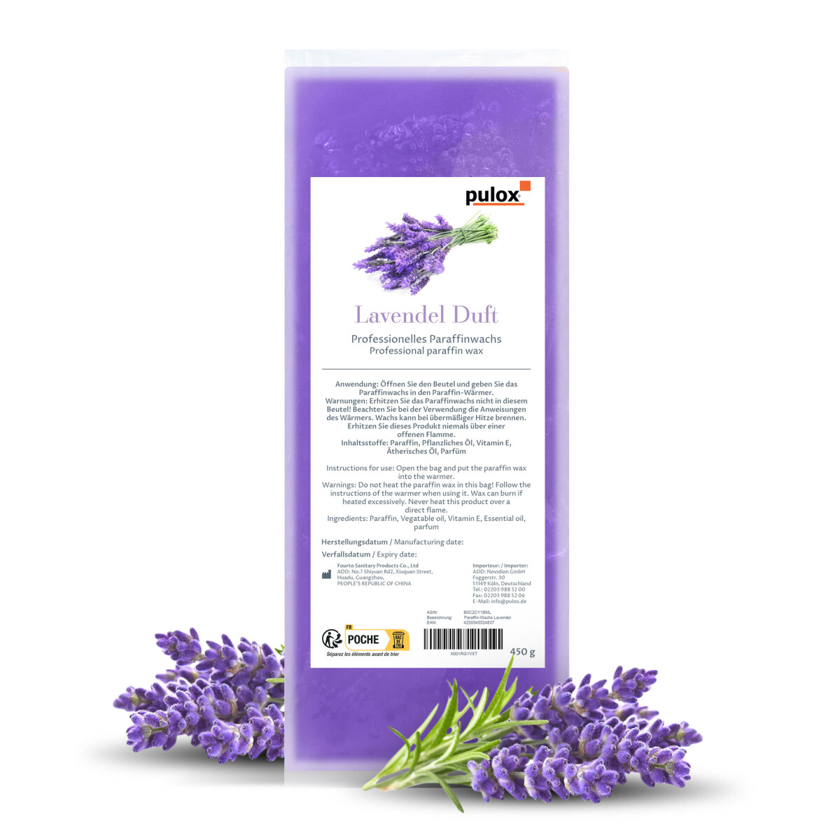 Pulox Paraffin-Wachs - Lavendel-Duft, 45 box