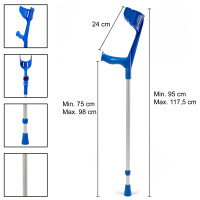 Pulox Magic-Soft - Krücken mit Soft-Grip bis max. 130 kg, Paar (2 Stk.) in Enzianblau