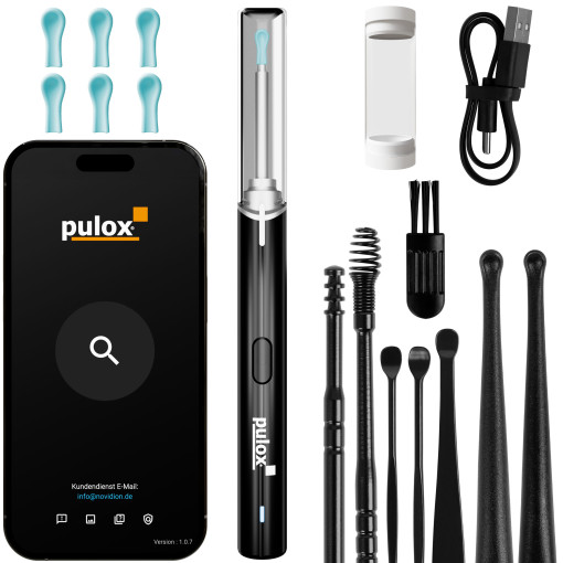 Pulox EC-95 - Ohrreiniger Ohrenschmalzentferner - mit Smartphone App via Wifi