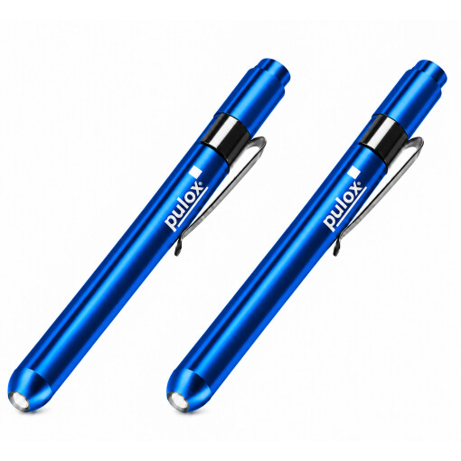 Pulox Diagnostikleuchte aus Aluminium 2er-Set - LED-Penlight mit Mess-Skala