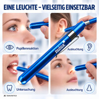 Pulox Diagnostikleuchte aus Aluminium 2er-Set - LED-Penlight mit Mess-Skala