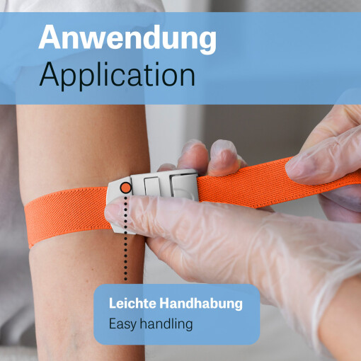 Pulox 2er-Set Venenstauer - 2x Professioneller medizinischer Tourniquet – Orange