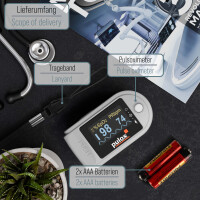 Pulsoximeter Pulox PO-200A Solo mit Alarm und Pulston Grau