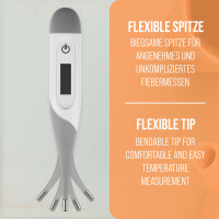 Pulox DT-15 Digitales Fieberthermometer - Flexible Spitze, LCD-Display, akustisches Signal