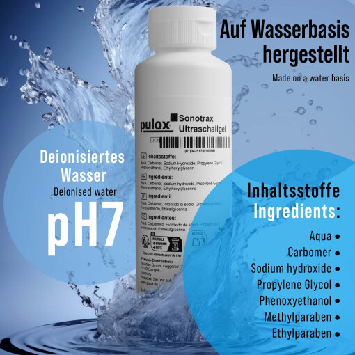 Pulox Sonotrax Ultraschallgel 250ml - Fetal-Doppler Übertragungsgel - Sonographie Gel