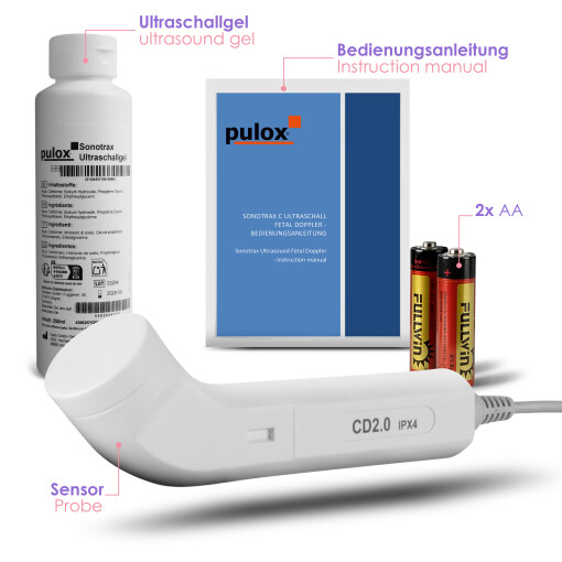 Pulox Sonotrax C - Fetal Doppler inkl. 250 ml Ultraschallgel