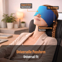 Pulox HC-20 Kühl-Maske - Migräne-Maske Kühlhaube zur Kältetherapie gegen Kopfschmerzen