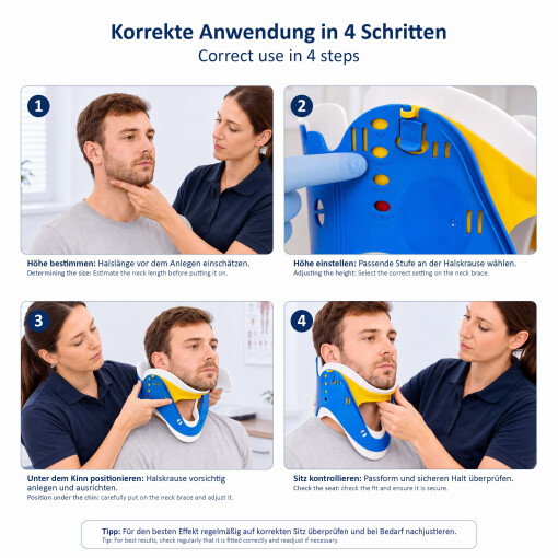 Pulox Cervicalstütze - Immobilisierende verstellbare Halskrause Nackenstütze für Erwachsene