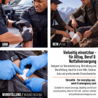 Pulox Komprimierte Gaze - 3x Sterile Mullkompresse Bandage Notfallverband zur Wundversorgung