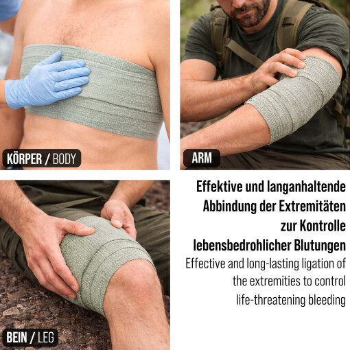 Pulox Notfallverband Trauma-Bandage – Steriler Druckverband zur Blutstillung, Israeli Bandage