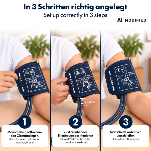Pulox Blutdruckmanschette 15-24 cm – Universal Doppelschlauch Manschette für Oberarm