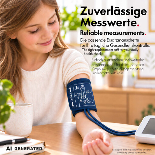 Pulox Blutdruckmanschette 15-24 cm – Universal Doppelschlauch Manschette für Oberarm