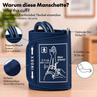 Pulox Blutdruckmanschette 15-24 cm – Universal Doppelschlauch Manschette für Oberarm